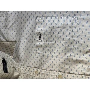 Vineyard Vines Mens 3XT Blue White Short Sleeve Button Down Shirt Fishing Light